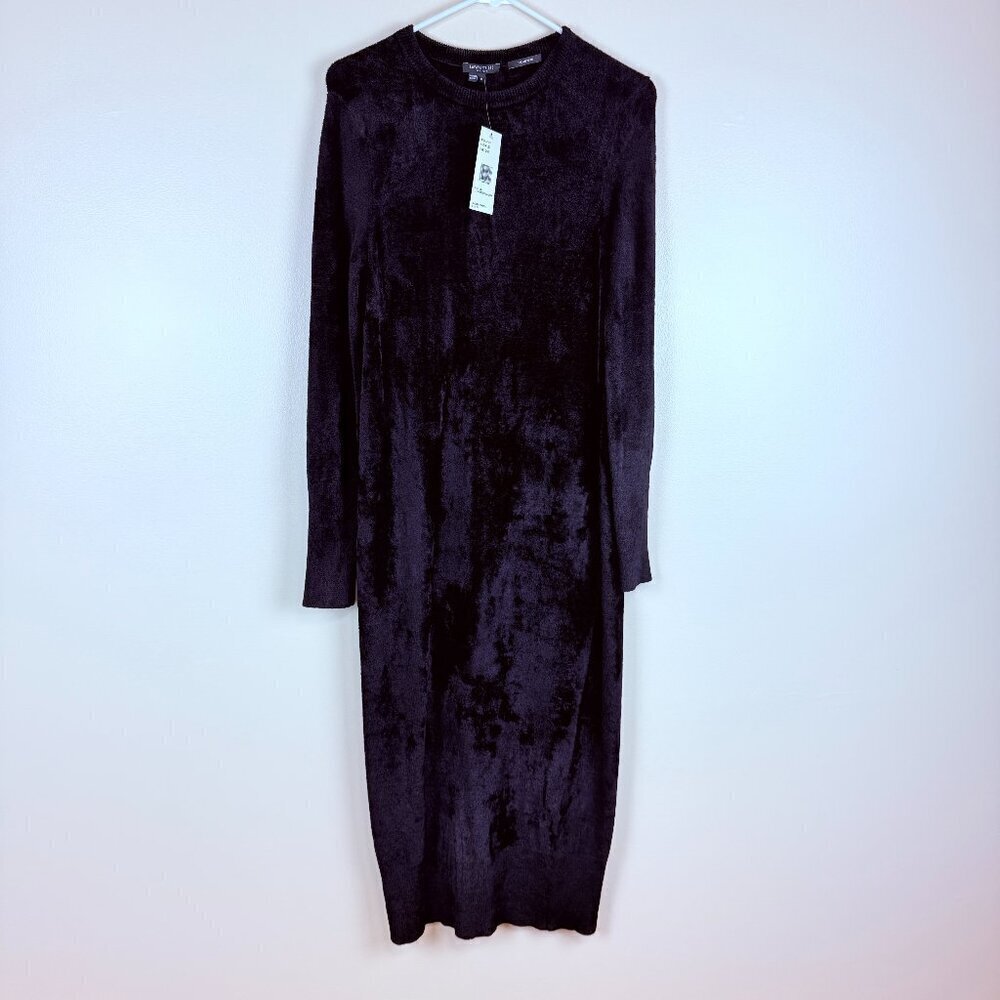 NWT Lafayette 148 New York Soft Italian-Yarn Sweater Maxi Dress Black, Size M